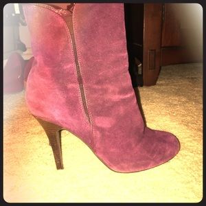 Chinese laundry purple genuine suede booties
